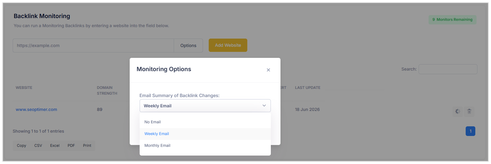 Backlink Monitoring Notifications